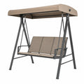 Outdoor-Schaukel mit Stahlrahmen und Polyester, verstellbares Dach, Beige