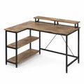 L-förmiger Schreibtisch aus MDF und Metallrahmen