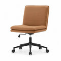 Bürostuhl Leder Braun mit Metallbasis