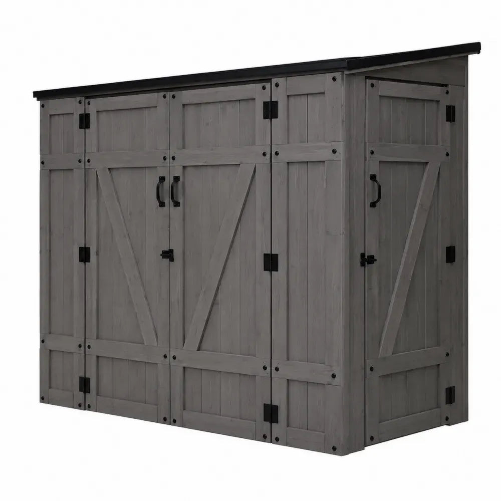 Gartenschuppen Kiefernholz Anthrazit 247x96x180 cm