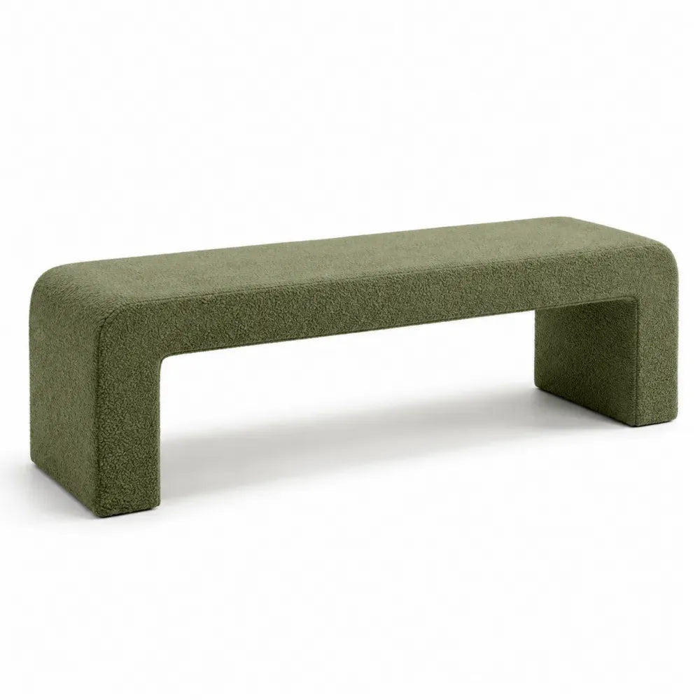 Grüne Bouclé-Bank 140 cm