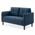 2-Sitzer Sofa Blau Stoff Massivholzbeine 150x85x75cm