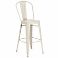 Metall Barhocker mit Rückenlehne Creme 75 cm