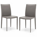 Esszimmerstuhl Set 2 Stück Kunstleder Grau 45x55x90 cm