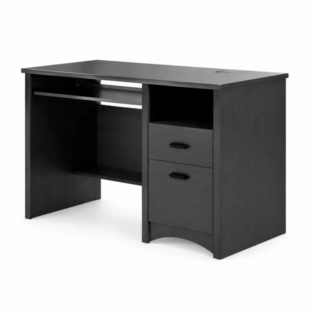 MDF Schreibtisch mit Schubladen Schwarz 120x60x75cm