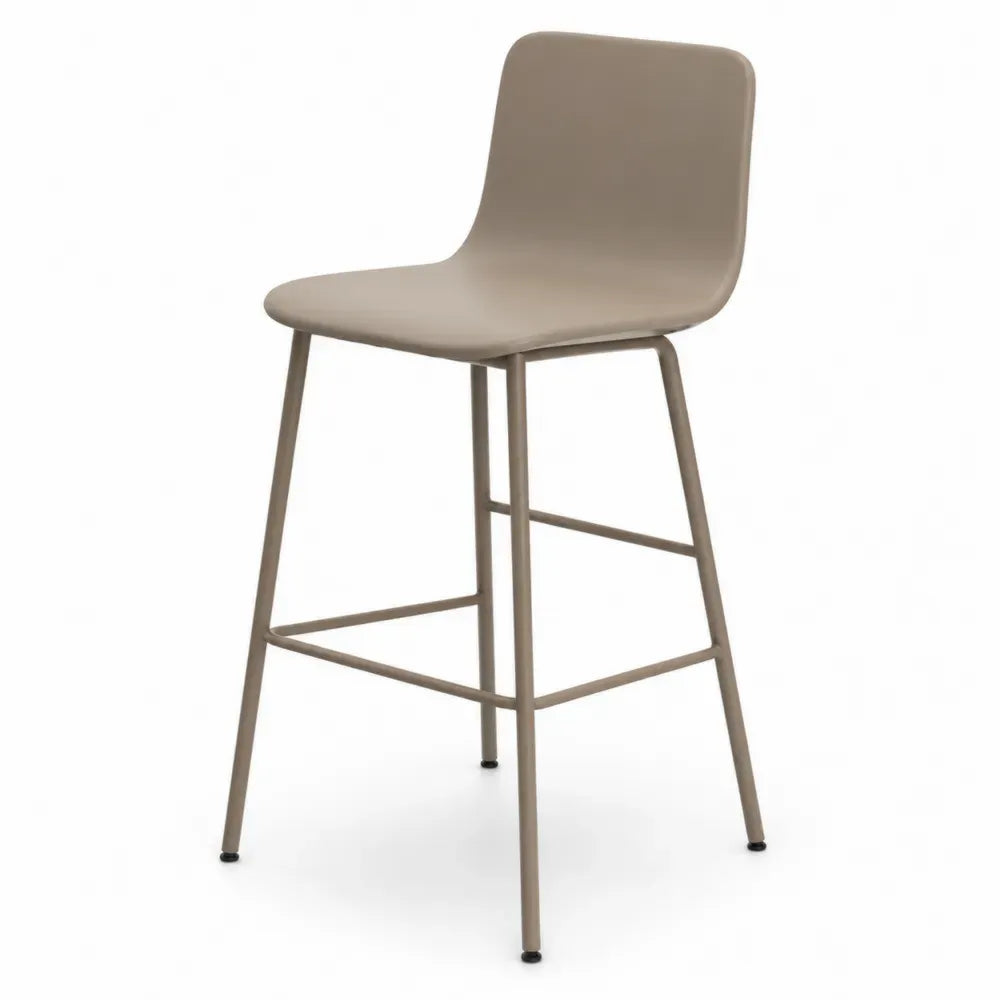 Barhocker aus Polypropylen und Stahl in Taupe, 104cm