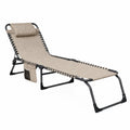 Klappbare Liege Textilen Stahl Beige