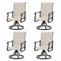 4er-Set drehbare Gartenstühle aus Aluminium mit Textilene in Beige