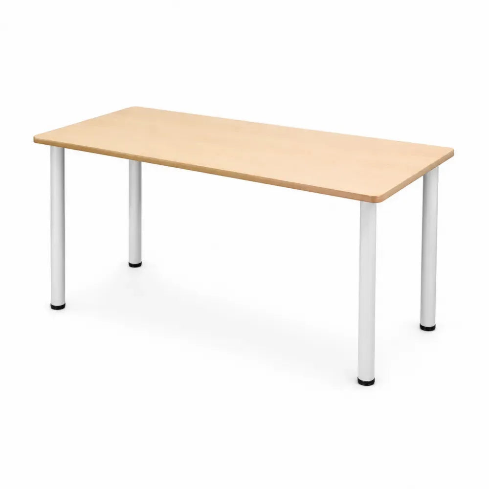 Rechteckiger Tisch MDF Buche Metallbeine 160x80x75 cm