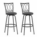2er-Set Barhocker Metall und Polyester Schwarz