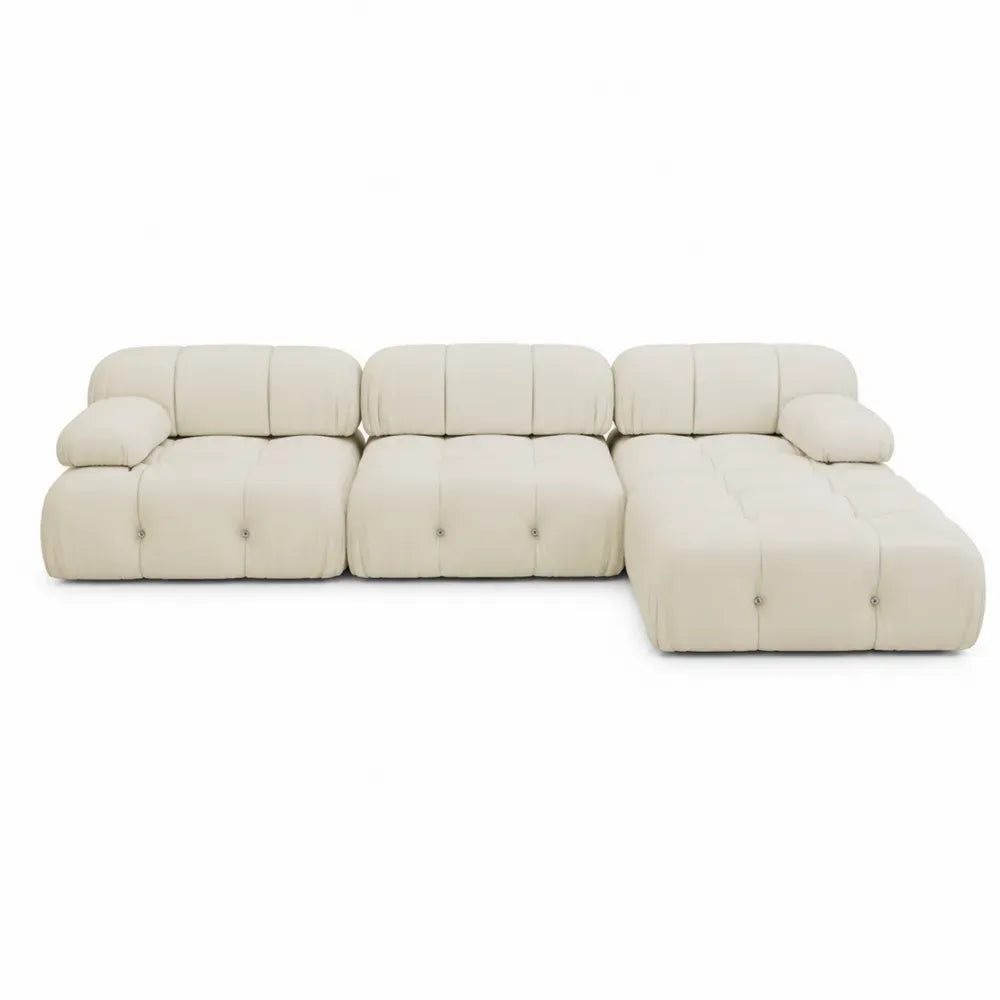 Modulares Ecksofa-Set Beige Leder