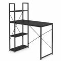 Schreibtisch mit Regal aus Stahl und MDF in Schwarz 120x60x140 cm