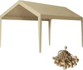 Wetterfeste Ersatzabdeckung für Carport, 3 x 6 m, Beige, mit Stoffschlaufen für Zeltrahmen (nur Abdeckung, ohne Rahmen)