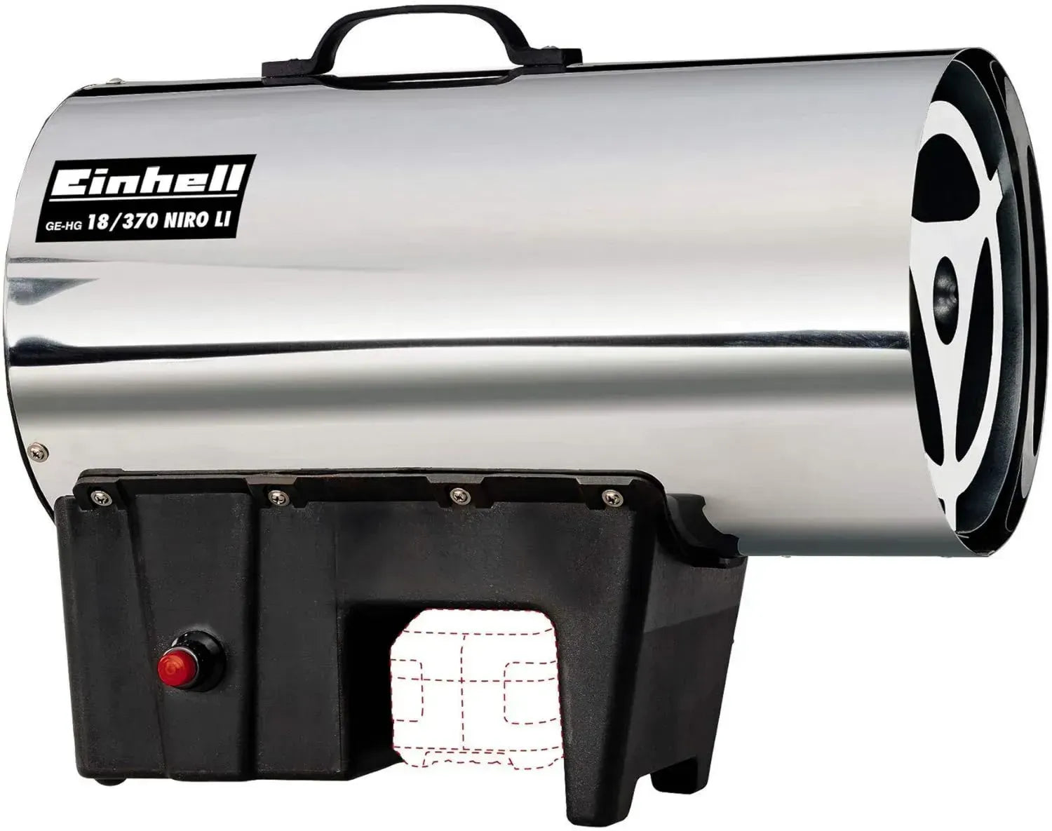 Einhell Akku-Heißluftgebläse GE-HG 18/370 Niro Li-Solo, 18V, Edelstahl, Piezozündung, ohne Akku/Ladegerät