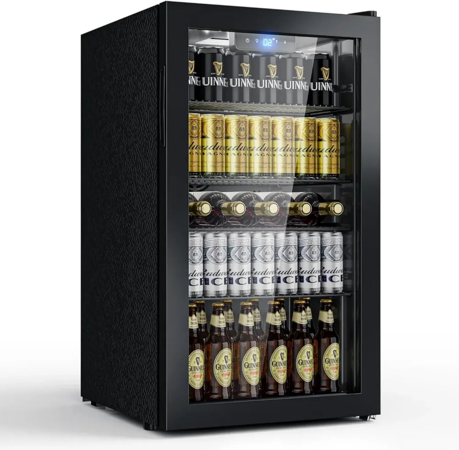 TRIUMPHKEY 90L Getränkekühlschrank mit gleichmäßiger Kühlung, frostfrei, 4 verstellbare Regale, geeignet für 126 Dosen, ideal für Bar, Büro und Zuhause