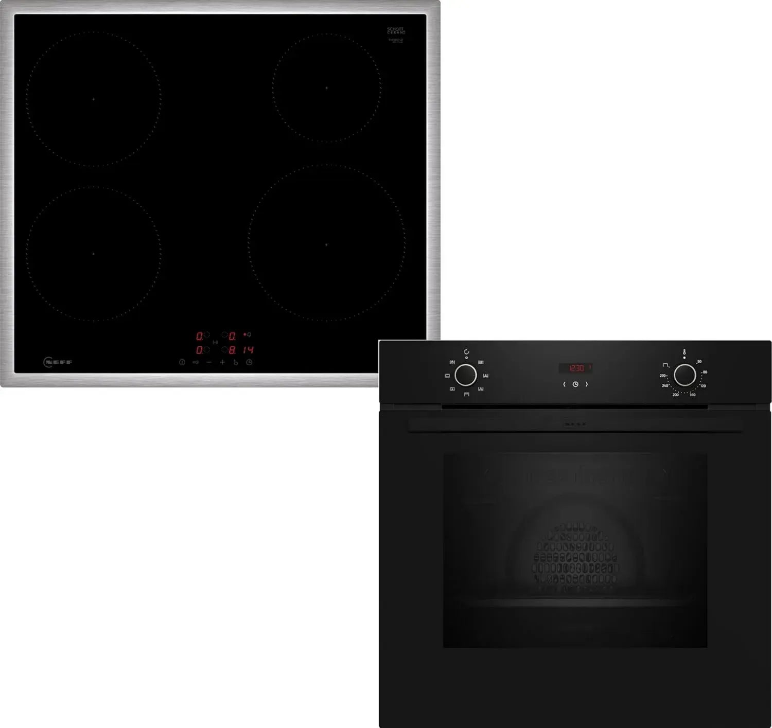 NEFF Einbau-Set: Backofen mit CircoTherm und Induktionskochfeld, Edelstahl