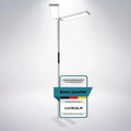 LUXULA LED Stehlampe DUO für Büro, dimmbar, CRI>98, blendfrei UGR<16, Blaulichtfilter RG0, 4000K neutralweiß, 120W, 8500 lm, weiß - Ideal für Arbeitsplätze