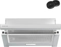 60cm Flachschirmhaube mit LED und Aktivkohlefilter, 370 m³/h Abluftleistung, 62dB leise