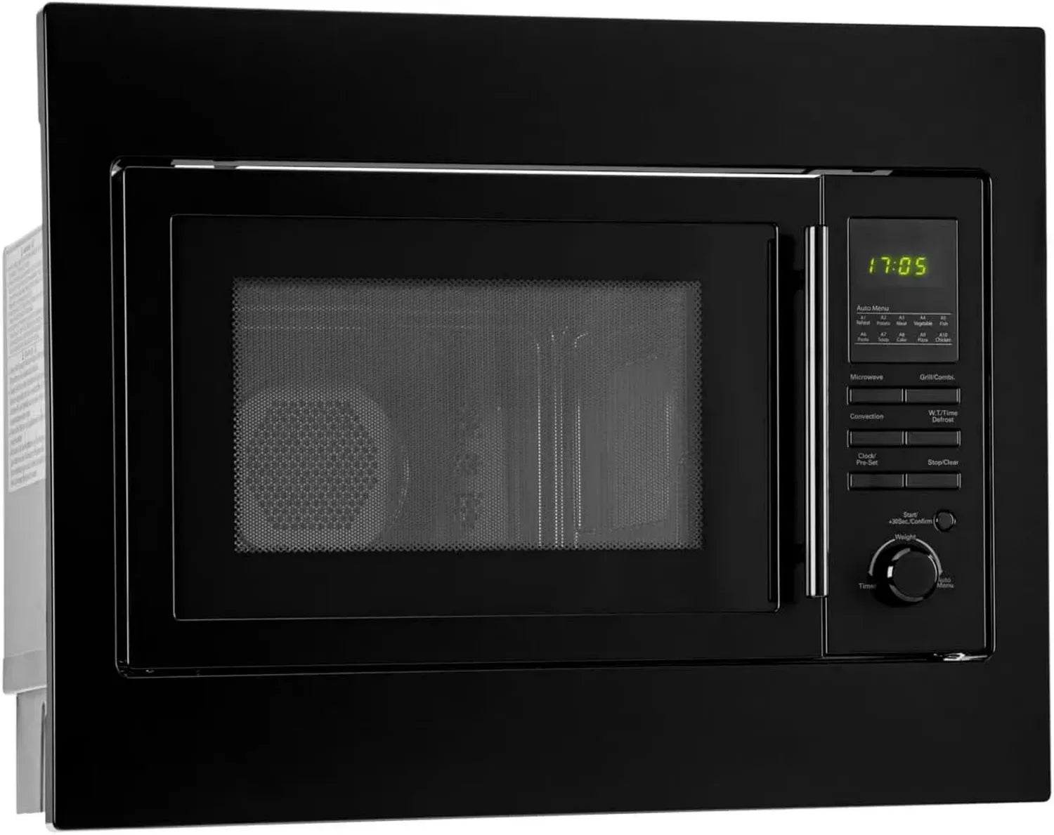 Bomann 60cm Einbaumikrowelle mit Grill & Heißluft 25L, 900W Mikrowelle, 1100W Grill, 2500W Heißluft, inkl. Zubehör, Modell MWG 2216 H EB, Schwarz