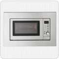 PKM Einbau-Mikrowelle mit Grillfunktion, 20L, Edelstahl, LED-Display
