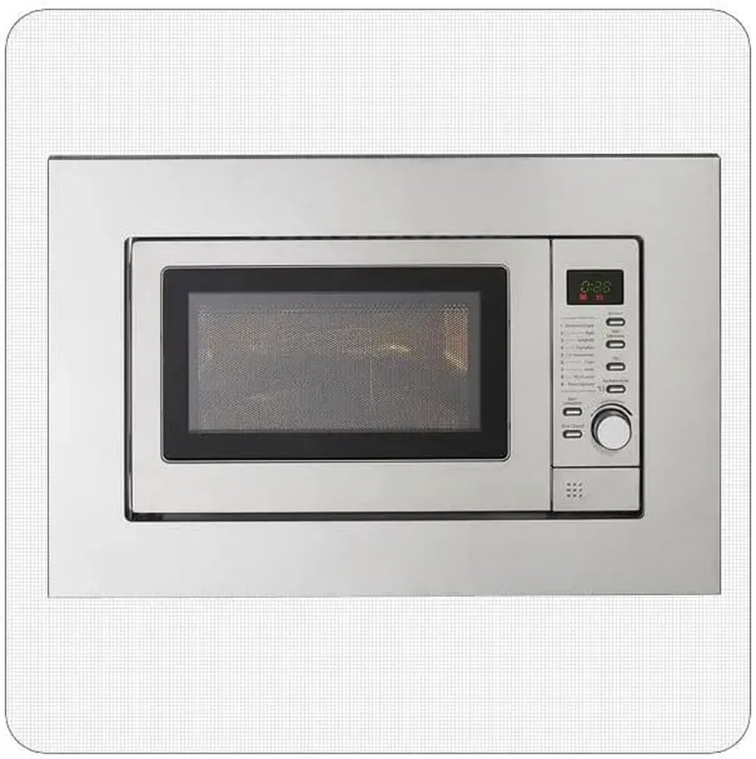 PKM Einbau-Mikrowelle mit Grillfunktion, 20L, Edelstahl, LED-Display