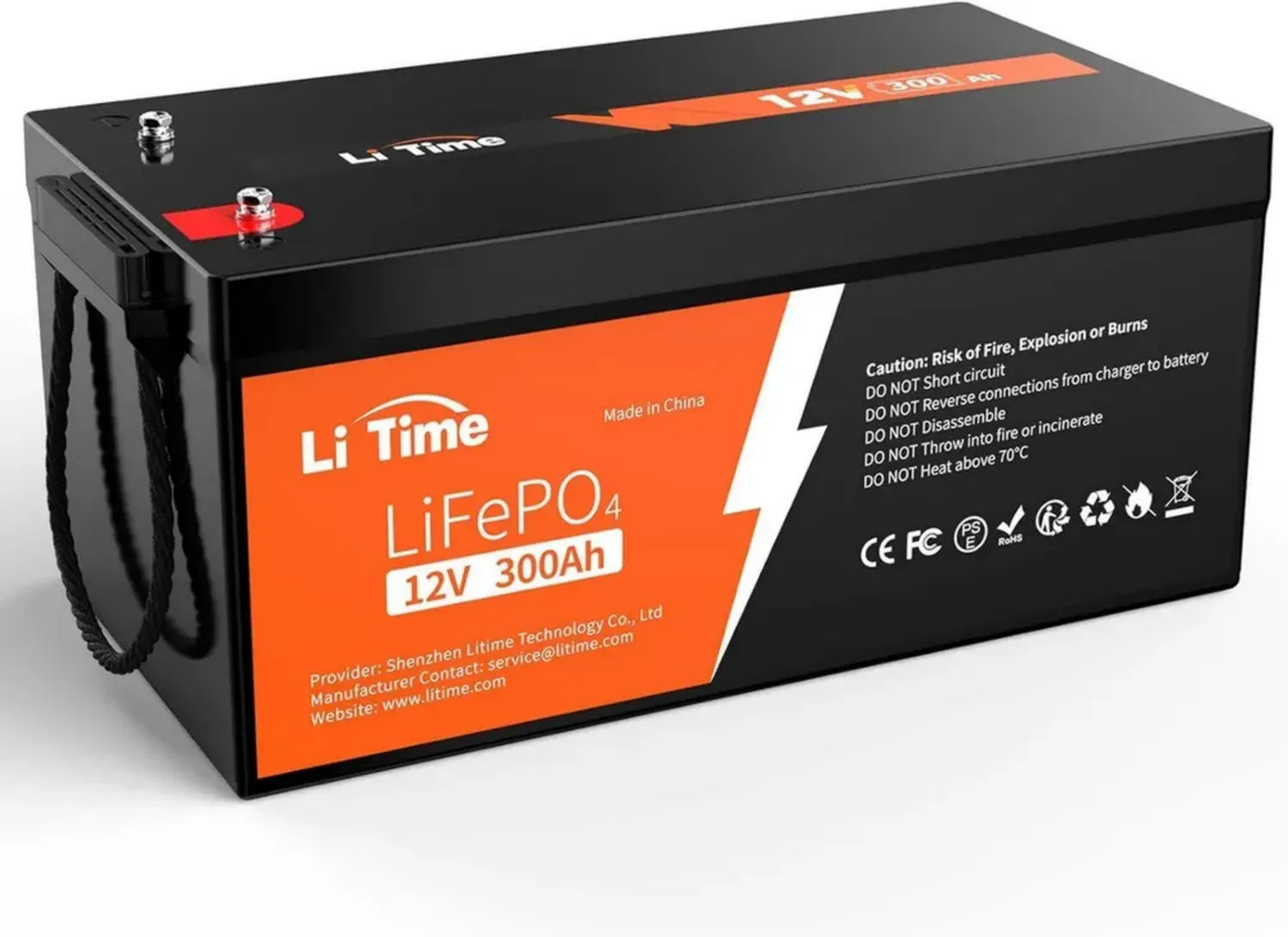 Hochleistungs-LiFePO4 Lithiumbatterie 12V 300Ah mit 200A BMS, Für Wohnmobile und Solaranlagen