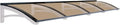 Weiß-Graues Holz-Vordach mit Bronzefarbener Polycarbonatabdeckung, Modell ONDA Legno, 100 x 400 cm