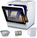 Kompakter Tischgeschirrspüler mit LED-Display, freistehend, für 1-5 Personen, 28cm Teller, 11 Programme, 5L Tank