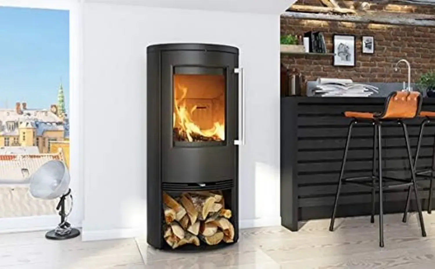 Moderner TermaTech TT21RS Kaminofen 5 kW mit schwarzem Speckstein