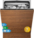Midea Vollintegrierter Geschirrspüler 60 cm, 14 Maßgedecke, 9 Programme, Automatische Türöffnung, LED-Display, Halbe Beladung, Startzeitvorwahl, WLAN-fähig, 42 dB