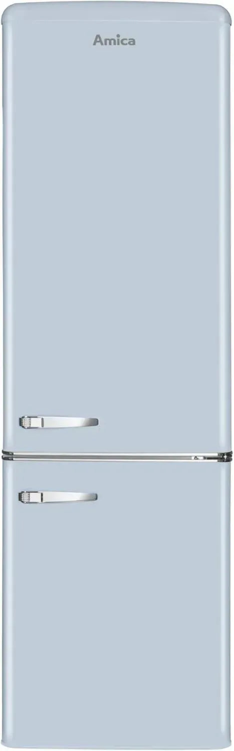 Amica Retro Kühl-Gefrierkombination, Babyblau, 181 cm hoch