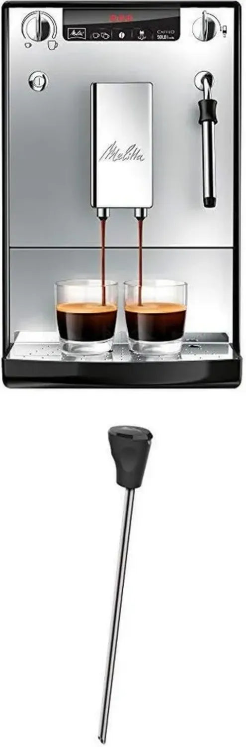 Melitta Caffeo Solo & Milk, Kompakter Kaffeevollautomat mit Milchschaumfunktion, Silber/Schwarz