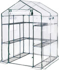 King Bird Outdoor Gewächshaus mit verbesserter PVC-Abdeckung und Stahlrahmen, Moskitonetzfenstern, 3 Ebenen, 14 x 142 x 190 cm