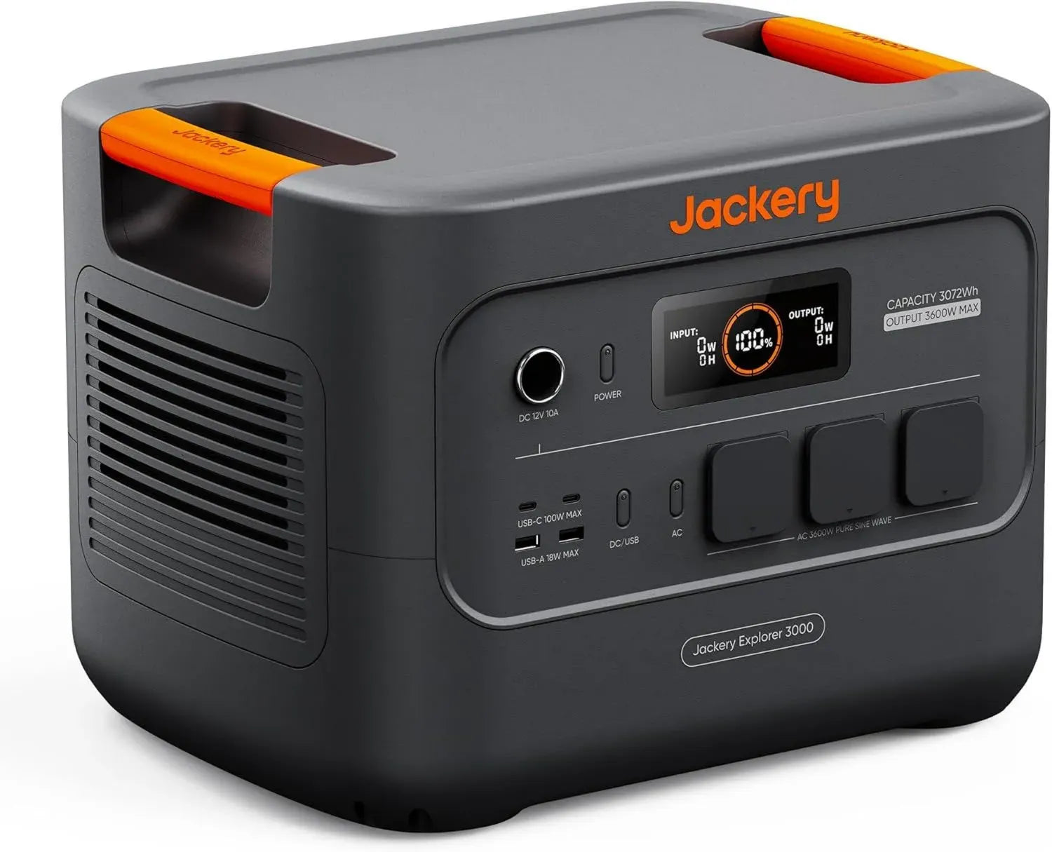 Jackery E3000 v2 Tragbarer Stromspeicher, 3072Wh/3600W LiFePO4-Akku, Schnelle Aufladung in 1,8 Stunden, 2 USB-C PD 100W, Leichter Solargenerator für Camping, Wohnmobil & Notstromversorgung