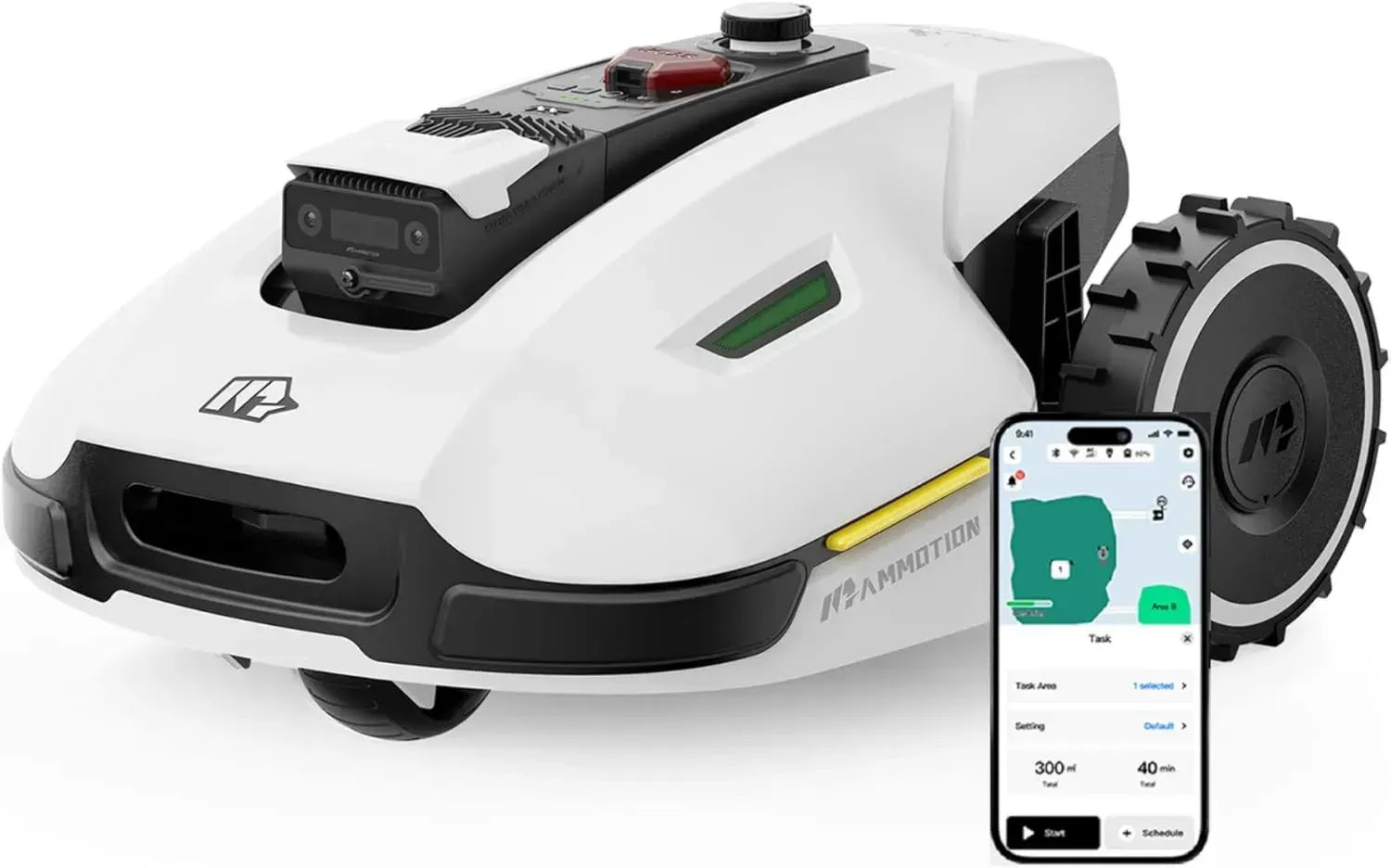 MAMMOTION YUKA 3000 Mähroboter mit GPS-Navigation und 4G-Modul, Ohne Begrenzungskabel, Max. Fläche 3600m², Empfohlen für 3000m², Unterstützt bis zu 50% Steigung