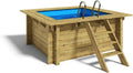 Holzpool Komplettset Lulu mit Filteranlage und Edelstahlleiter, Viereckig, 200 x 200 x 104 cm