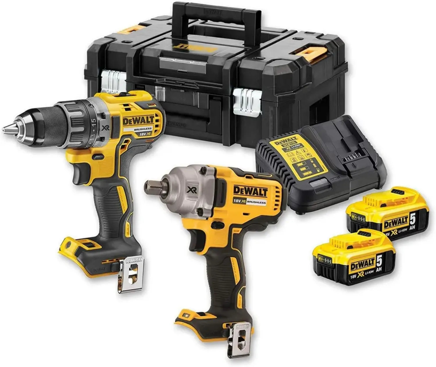 DEWALT DCK2077P2T-QW 18V Akku-Kombi-Set, 2-teilig, Schwarz/Gelb