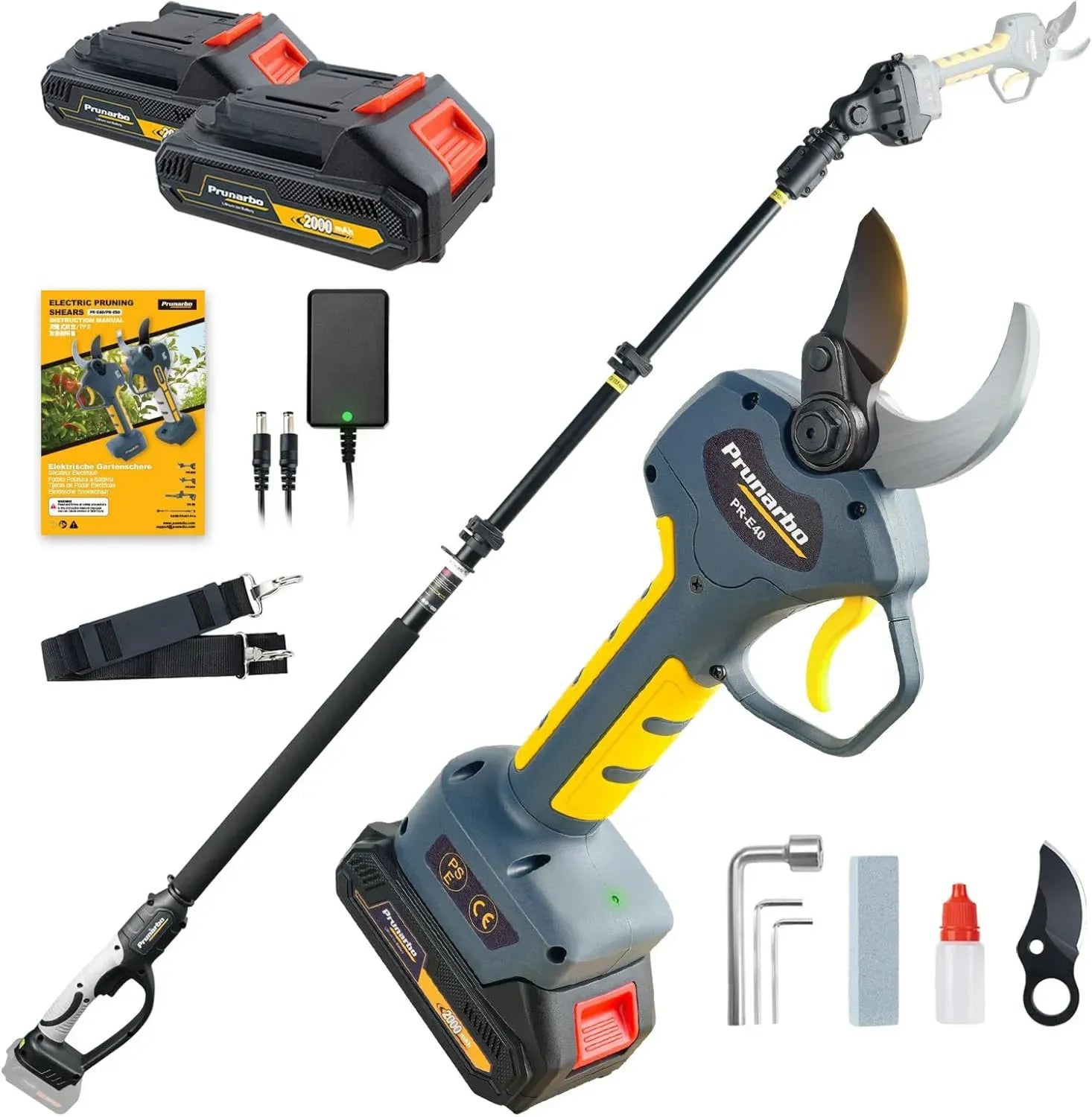 Elektrische Teleskop-Astschere 2-in-1, 1.3-2.5M, 40MM, Kompatibel mit Makita 18V Akkus, kabellos und bürstenlos