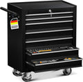 Robuster MASKO® Werkstattwagen mit 7 abschließbaren Schubladen, ideal zur Werkzeugaufbewahrung, Schwarzer mobiler Trolley aus Metall
