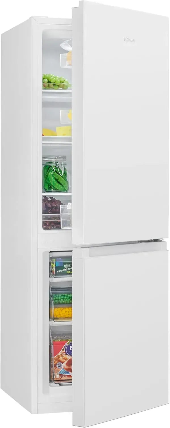 Bomann Kühlschrank Gefrierkombination, Energieeffizienzklasse E, 143 cm, leise bei 39 dB, flexible Türöffnung, 175L, weiß