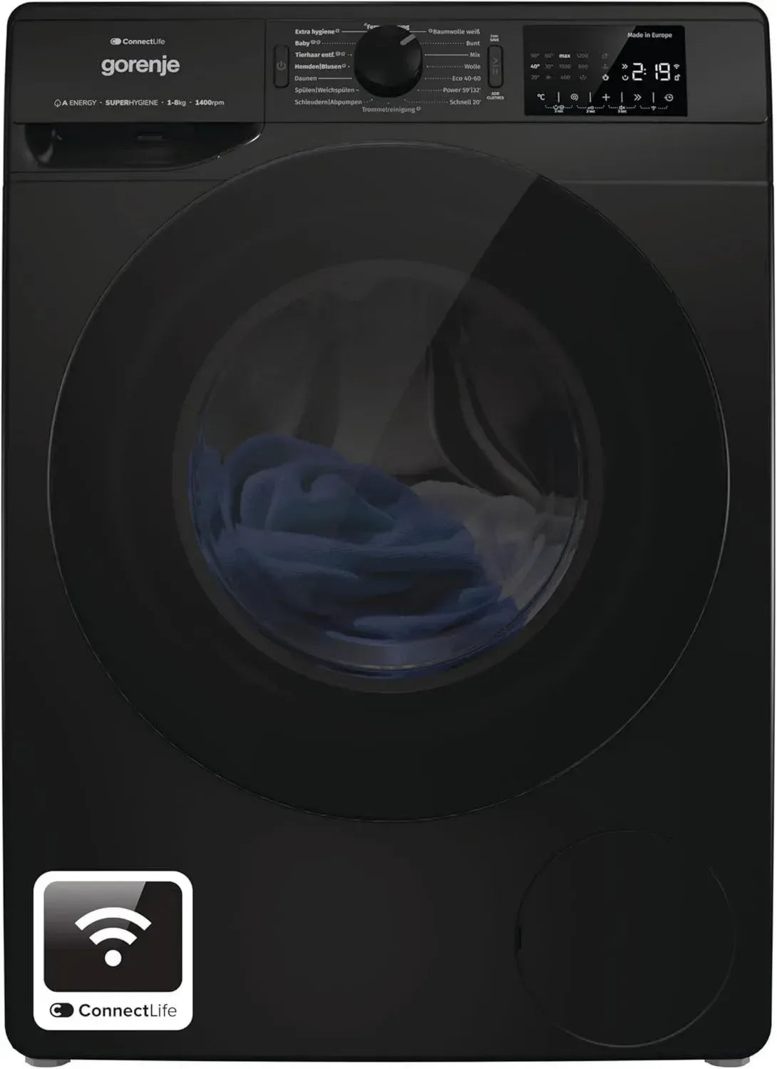 Gorenje Waschmaschine 8kg, 1400 U/min, Dampffunktion, Totaler AquaStop, Energieklasse A