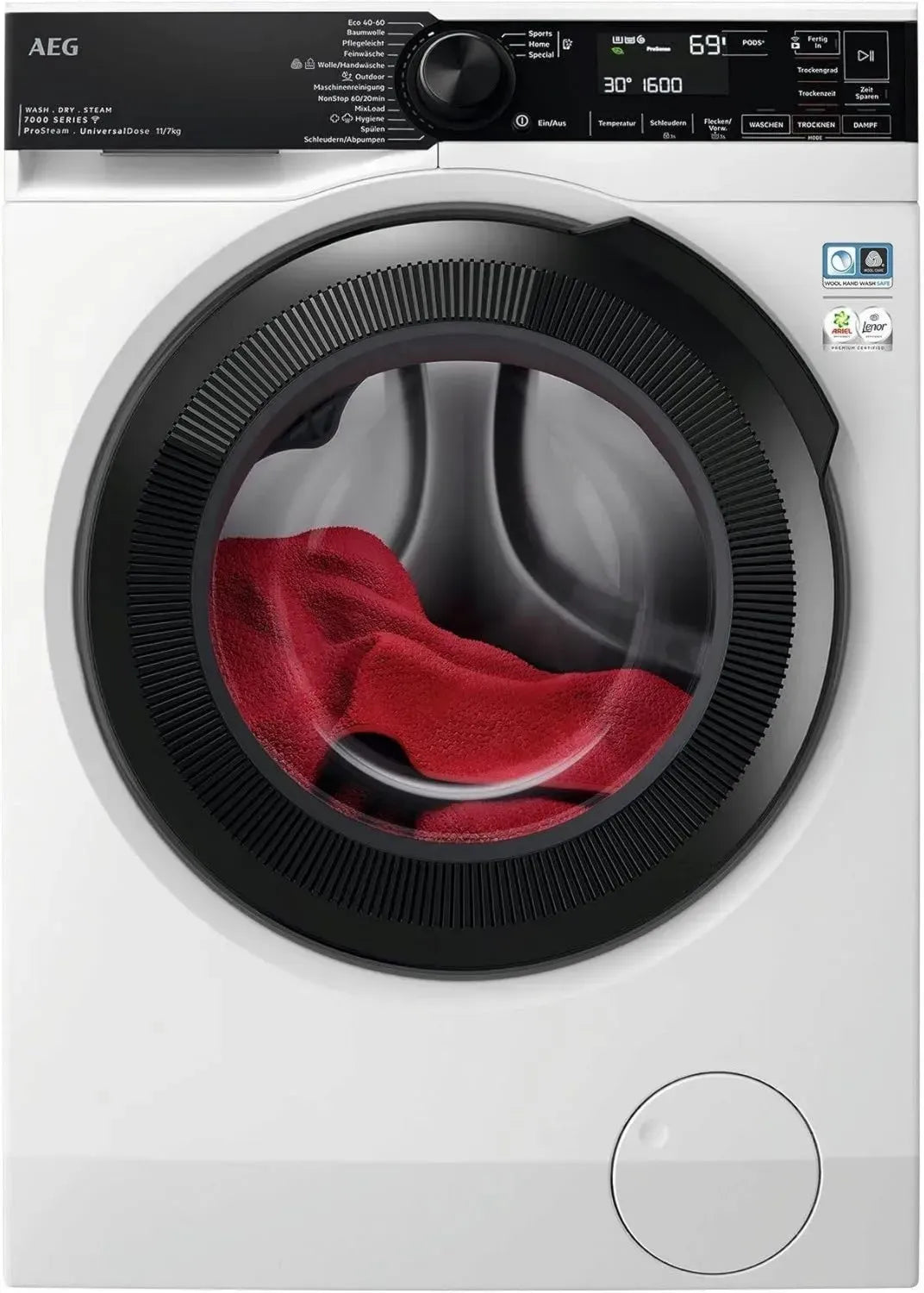 AEG Waschtrockner 7000 ProSteam, 11 kg, 1600 U/min, Energieklasse D, Mengenautomatik, Nachlegefunktion, Kindersicherung