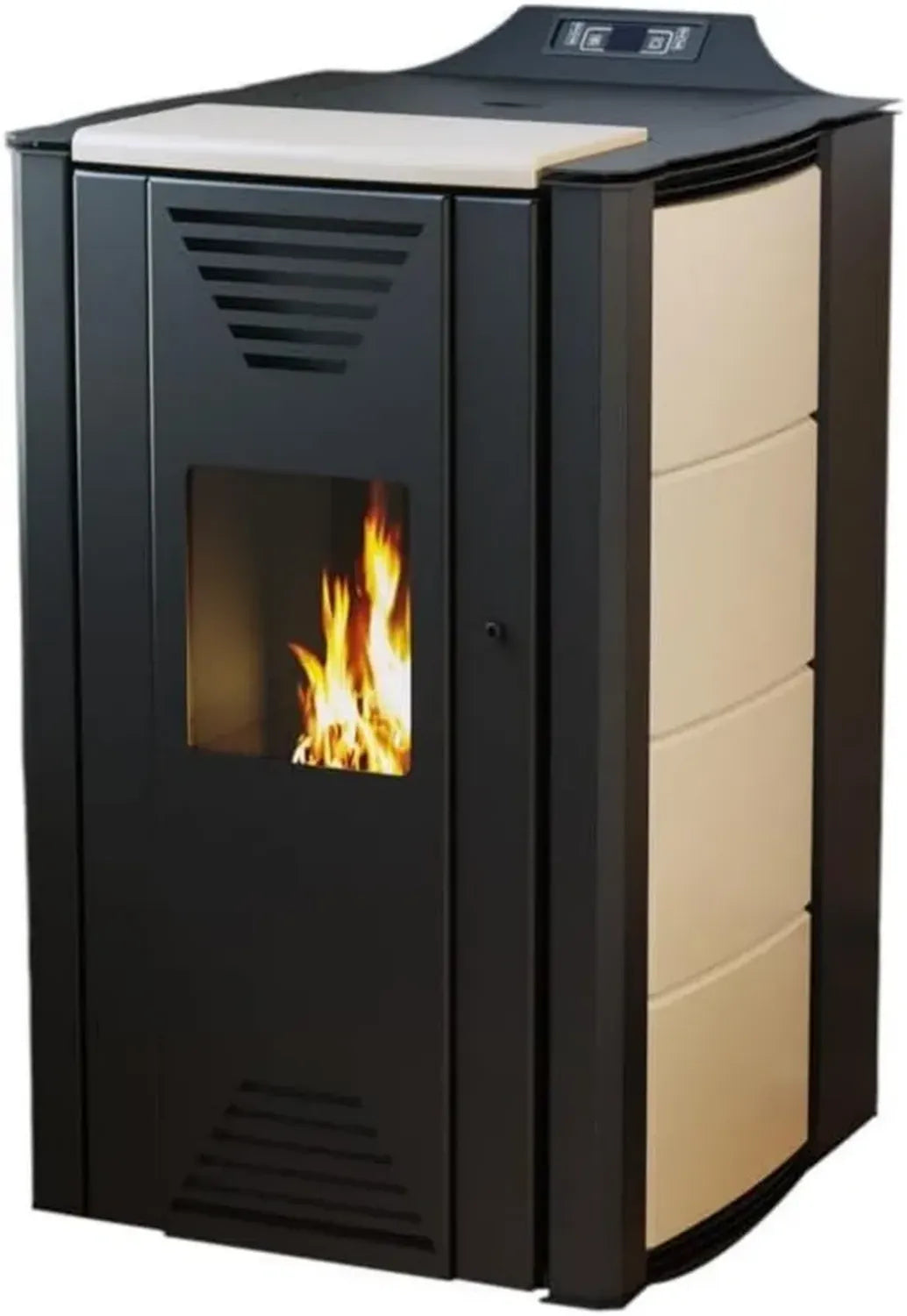 ThermoFlux Pellet-Kaminofen INTERIO 14 kW, Wasserführend, Beige