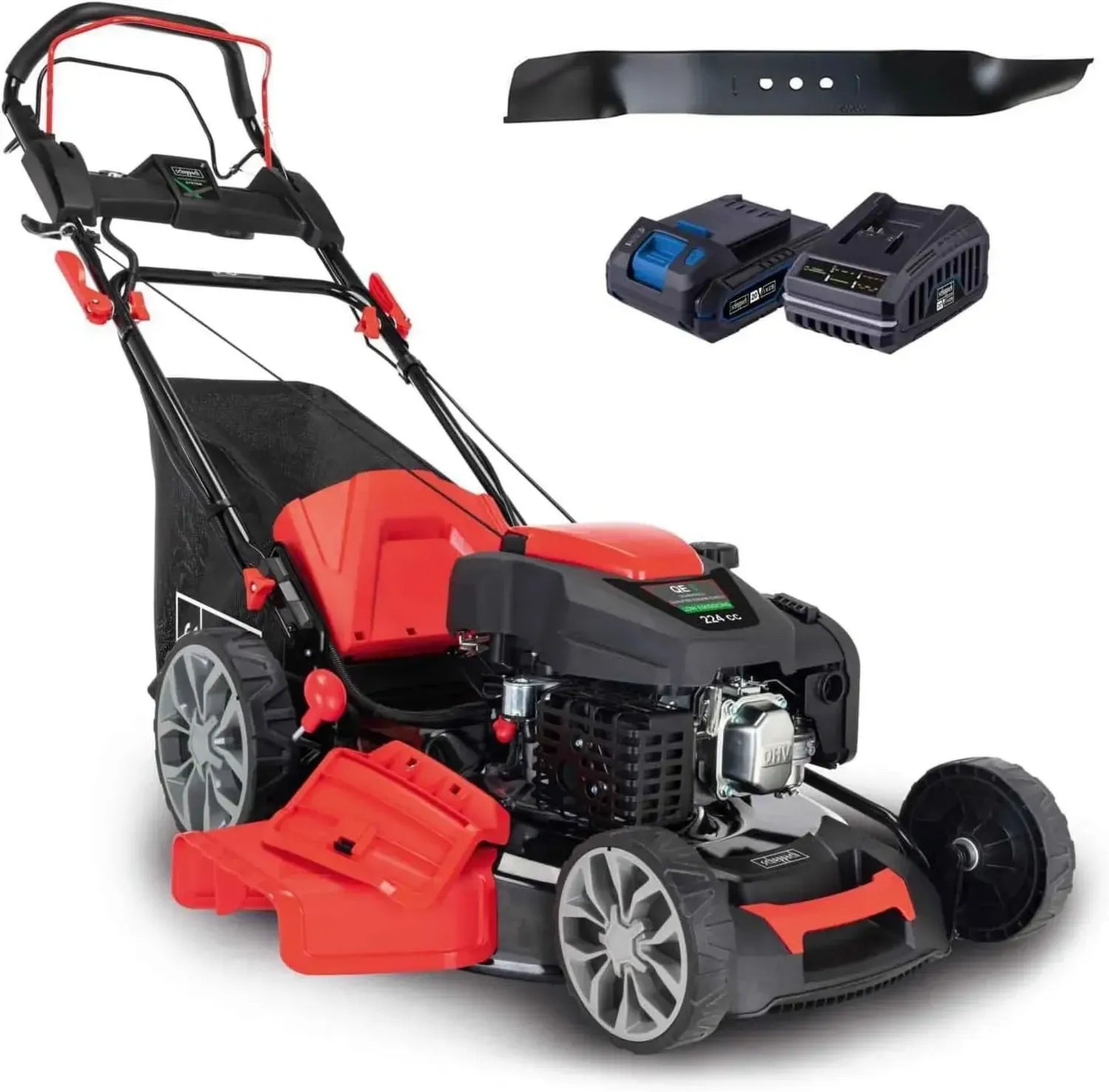 Scheppach Benzin Rasenmäher 56 cm mit Elektrostart und Mulchfunktion