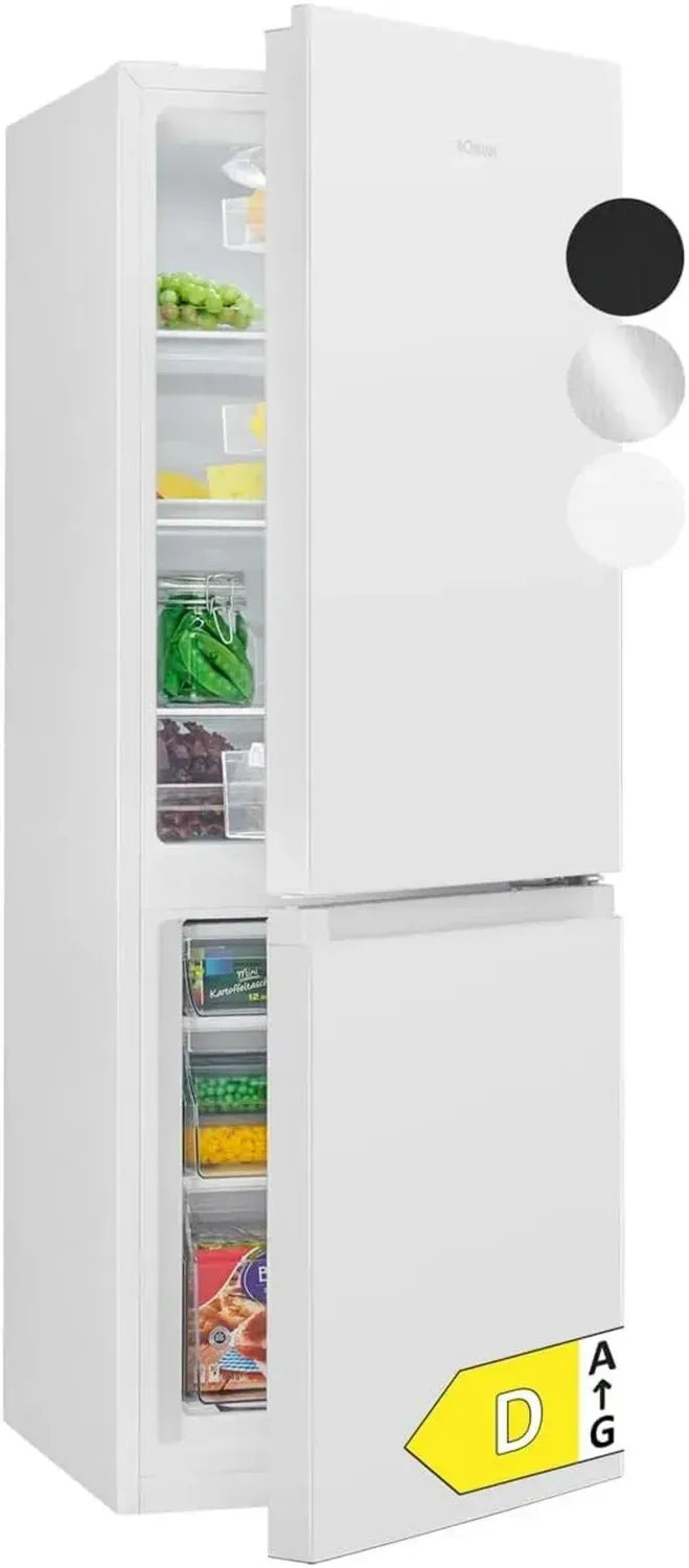 Bomann Kühlschrank mit Gefrierfach, Energieklasse D, 143 cm, leise 39 dB, wechselbarer Türanschlag, 175L, weiß