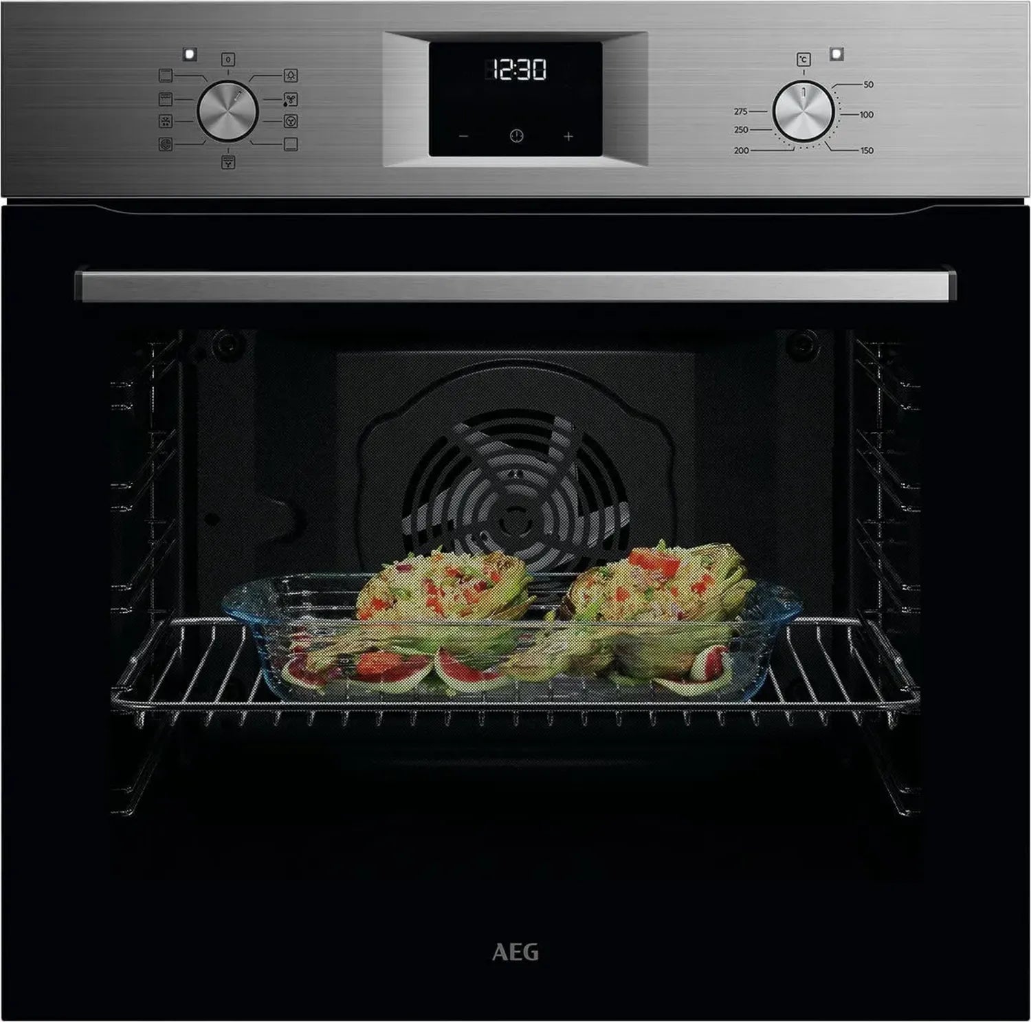 AEG Einbau-Backofen Serie 5 – Perfekte Ergebnisse mit Ringheißluft und Dampfreinigung – Energieeffizienzklasse A – Elektronische Uhr und Timer – Integrierte Grillfunktion – Edelstahl