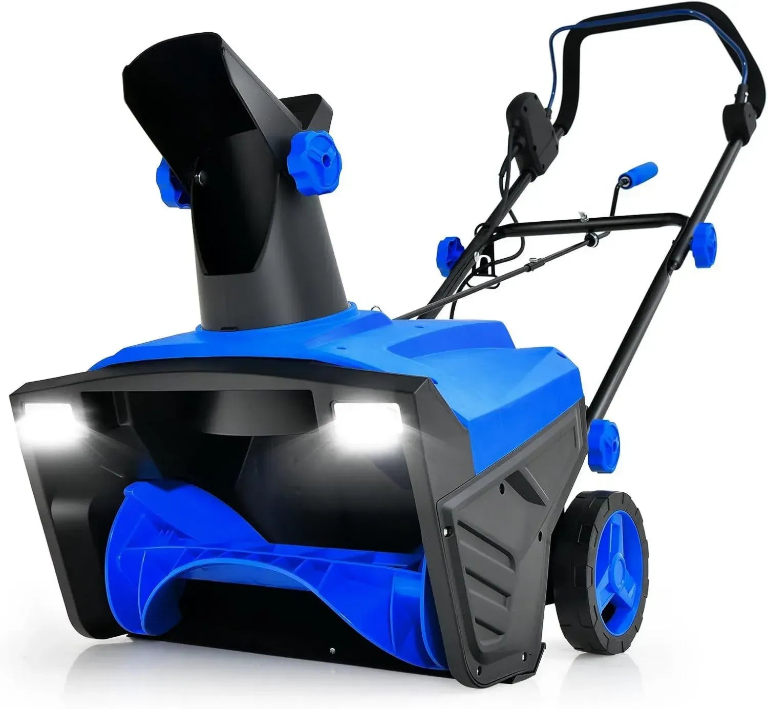 COSTWAY Elektrische Schneefräse 2300W mit LED-Licht, 50 cm Breite, 25 cm Höhe, 180° drehbare Auswurföffnung, 9 m Reichweite, Blau