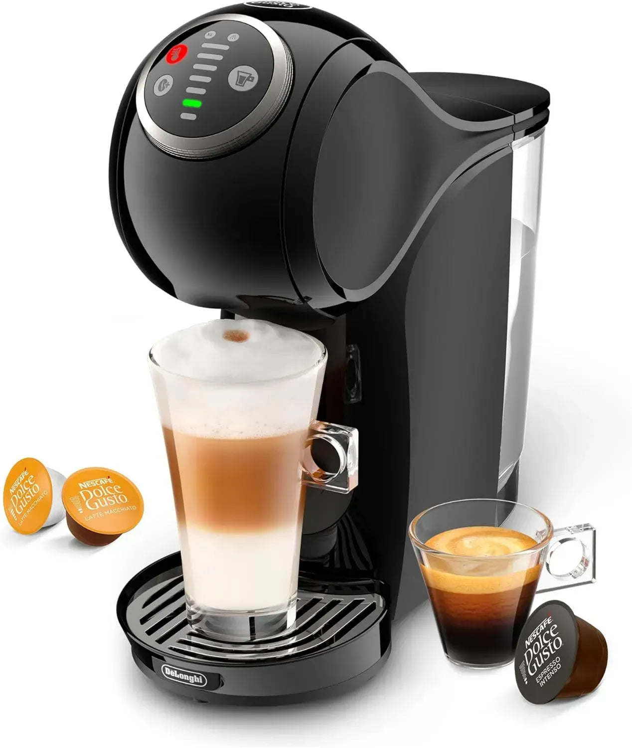 De'Longhi Dolce Gusto Kapselmaschine Genio S Plus, 0,8 l, Schwarz, für Espresso, Cappuccino und Latte