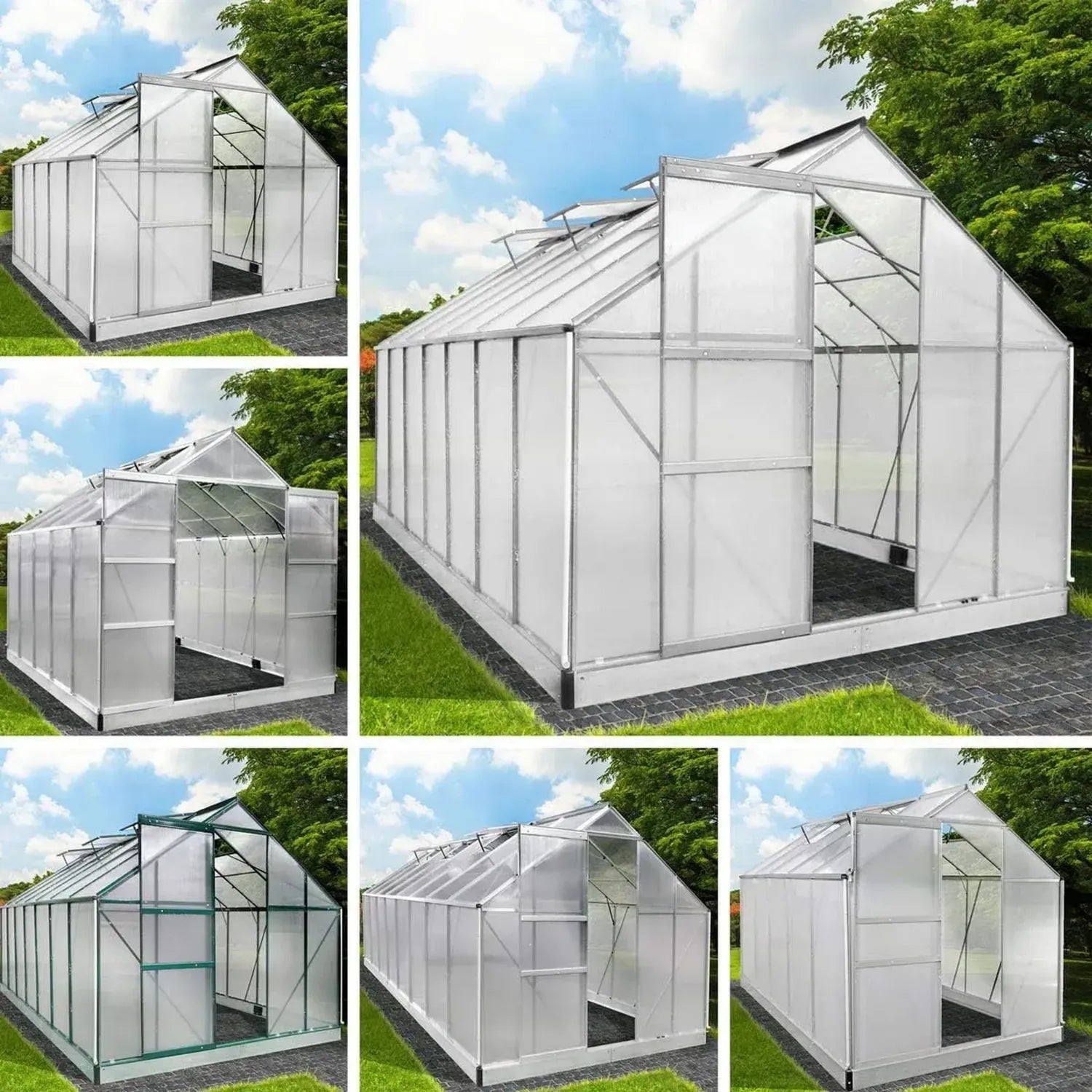 BRAST Aluminium Gewächshaus mit Basis | 42 Varianten | Langlebig und Wetterfest | TÜV Zertifiziert