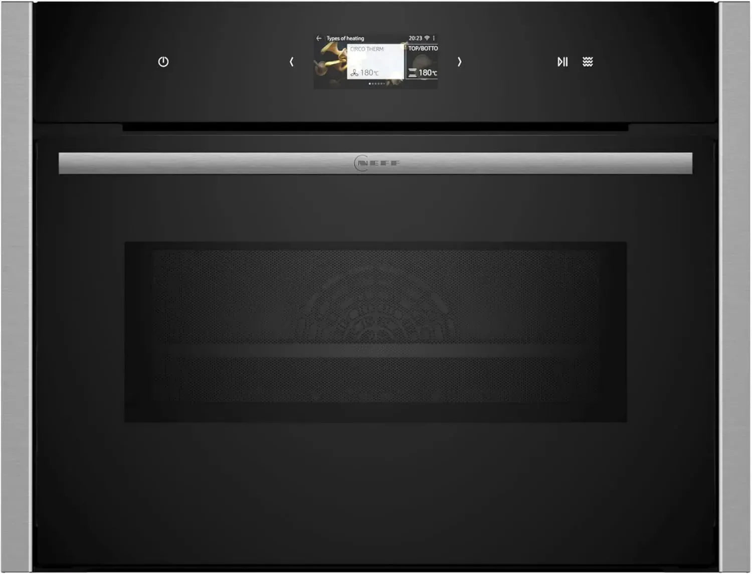 NEFF N90 Kompaktbackofen mit Mikrowelle, Touch-Display, Inverter, Soft Open, Automatikprogramme, Home Connect, Edelstahl, 60x45 cm